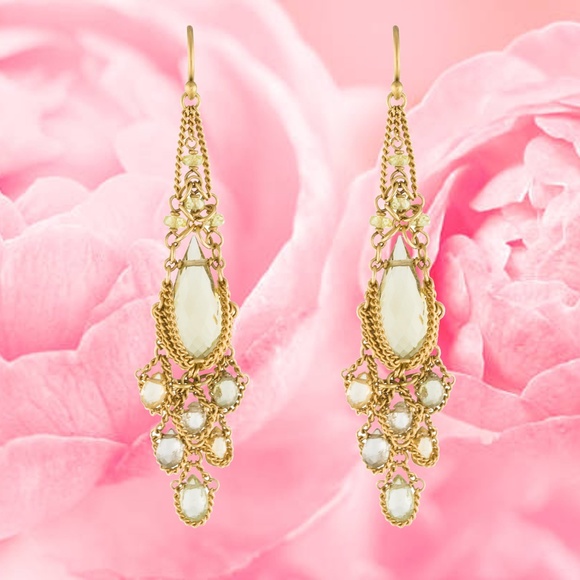 SOLD -Anthony Nak 18k Gold Citrine Dangle Drop Earrings - Picture 3 of 6